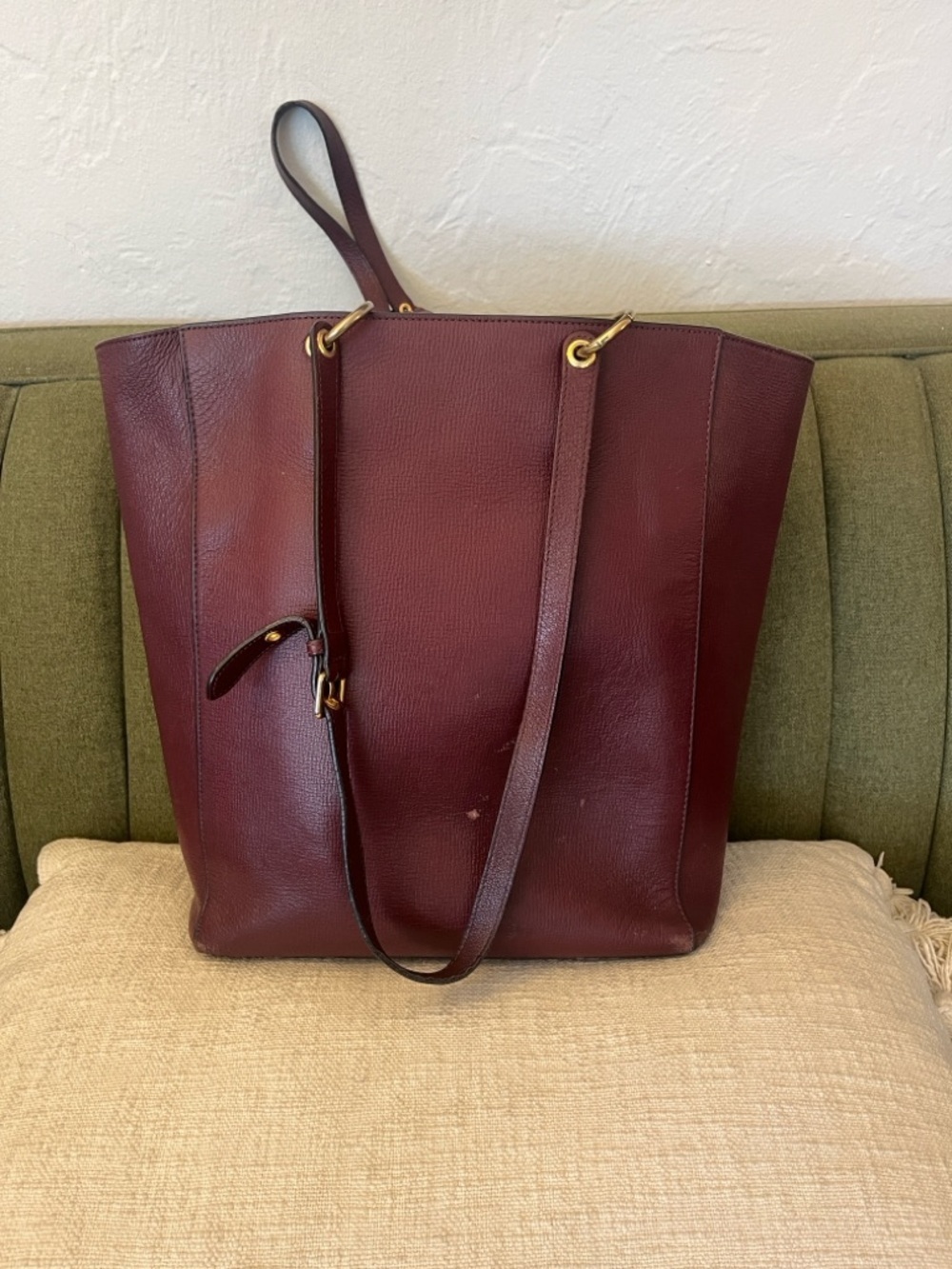 Mulberry Large Maple Tote in Burgundy Goatskin Leather. w Purple Pouch. Rare. - Picture 7 of 13